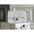 Chanel Classic Flap bag Mini 20 White Silver Hardware Lambskin Hass Factory leather 13x20x6cm