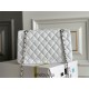 Chanel Classic Flap bag Small 23 White Silver Hardware Lambskin Hass Factory leather 15x23x6cm