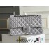 Chanel Classic Flap bag Medium 25 Grey Silver Hardware Lambskin Hass Factory leather 25x16x7cm