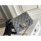 Chanel Classic Flap bag Mini 17 Grey Champagne Gold Hardware Lambskin Hass Factory leather 14x17x8cm