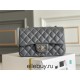 Chanel Classic Flap bag Mini 20 Grey Champagne Gold Hardware Lambskin Hass Factory leather 13x20x6cm