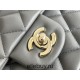 Chanel Classic Flap bag Medium 25 Grey Champagne Gold Hardware Lambskin Hass Factory leather 25x16x7cm