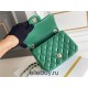 Chanel Classic Flap bag Mini 17 Green Champagne Gold Hardware Lambskin Hass Factory leather 14x17x8cm