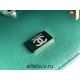 Chanel Classic Flap bag Mini 17 Green Champagne Gold Hardware Lambskin Hass Factory leather 14x17x8cm