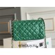 Chanel Classic Flap bag Mini 20 Green Champagne Gold Hardware Lambskin Hass Factory leather 13x20x6cm