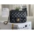 Chanel Classic Flap bag Mini 17 Black Gold Hardware Lambskin Hass Factory leather 14x17x8cm