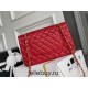 Chanel Classic Flap bag Medium 25 Red Gold Hardware Lambskin Hass Factory leather 25x16x7cm