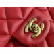 Chanel Classic Flap bag Medium 25 Red Gold Hardware Lambskin Hass Factory leather 25x16x7cm