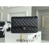 Chanel Classic Flap bag Medium 25 So Black All Black Lambskin Hass Factory leather 25x16x7cm