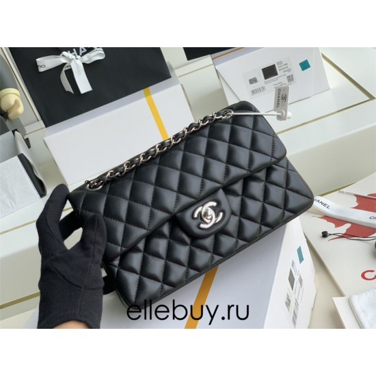 Chanel Classic Flap bag Small 23 Black Champagne Gold Hardware Lambskin Hass Factory leather 15x23x6cm