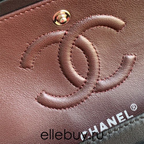 Chanel Classic Flap bag Small 23 Black Champagne Gold Hardware Lambskin Hass Factory leather 15x23x6cm