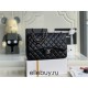 Chanel Classic Flap bag Jumbo 30 Black Silver Hardware Lambskin Hass Factory leather 20x30x10cm