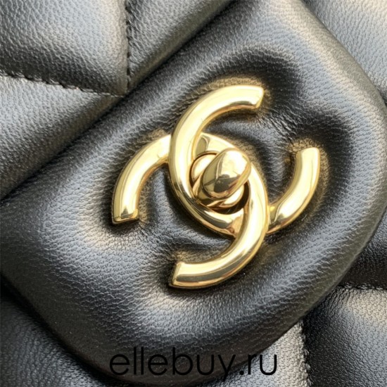 Chanel Classic Flap bag Jumbo 30 Black Gold Hardware Lambskin Hass Factory leather 20x30x10cm