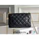 Chanel WOC Black Gold Hardware Camellia Clasp Lambskin Hass Factory leather 12x19x3.5cm