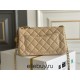 Chanel Classic Flap bag Mini 20 Apricot Gold Hardware Camellia Clasp Lambskin Hass Factory leather 13x20x6cm