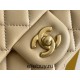 Chanel Classic Flap bag Mini 20 Apricot Gold Hardware Camellia Clasp Lambskin Hass Factory leather 13x20x6cm