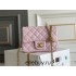 Chanel Classic Flap bag Mini 17 Pink Gold Hardware Camellia Clasp Lambskin Hass Factory leather 14x17x8cm