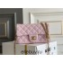 Chanel Classic Flap bag Mini 20 Pink Gold Hardware Camellia Clasp Lambskin Hass Factory leather 13x20x6cm