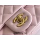 Chanel Classic Flap bag Mini 20 Pink Gold Hardware Camellia Clasp Lambskin Hass Factory leather 13x20x6cm