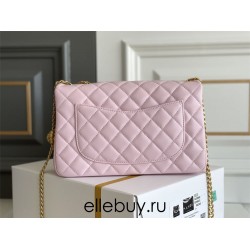 Chanel Classic Flap bag Small 23 Pink Gold Hardware Camellia Clasp Lambskin Hass Factory leather 15x23x6cm