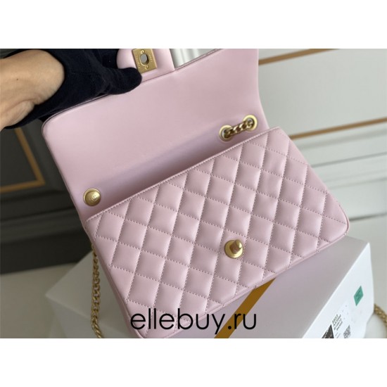 Chanel Classic Flap bag Small 23 Pink Gold Hardware Camellia Clasp Lambskin Hass Factory leather 15x23x6cm