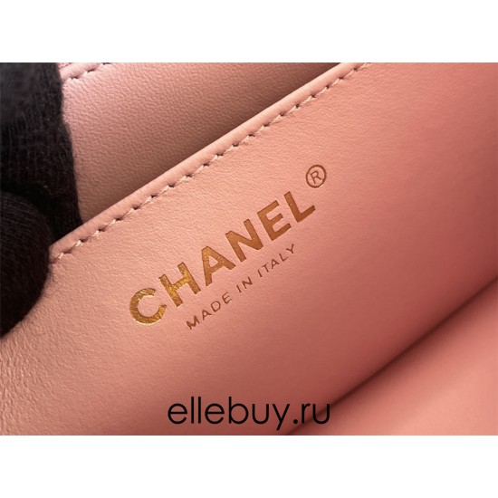 Chanel Classic Flap bag Small 23 Pink Gold Hardware Camellia Clasp Lambskin Hass Factory leather 15x23x6cm