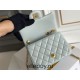 Chanel Classic Flap bag Mini 17 Light Blue Gold Hardware Camellia Clasp Lambskin Hass Factory leather 14x17x8cm