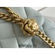 Chanel Classic Flap bag Mini 20 Light Blue Gold Hardware Camellia Clasp Lambskin Hass Factory leather 13x20x6cm