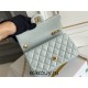 Chanel Classic Flap bag Mini 20 Light Blue Gold Hardware Camellia Clasp Lambskin Hass Factory leather 13x20x6cm