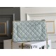 Chanel Classic Flap bag Small 23 Light Blue Gold Hardware Camellia Clasp Lambskin Hass Factory leather 15x23x6cm