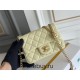 Chanel Classic Flap bag Mini 17 Light Yellow Gold Hardware Camellia Clasp Lambskin Hass Factory leather 14x17x8cm