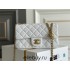 Chanel Classic Flap bag Mini 20 White Gold Hardware Camellia Clasp Lambskin Hass Factory leather 13x20x6cm