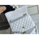 Chanel Classic Flap bag Small 23 White Gold Hardware Camellia Clasp Lambskin Hass Factory leather 15x23x6cm