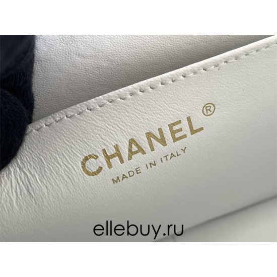 Chanel Classic Flap bag Small 23 White Gold Hardware Camellia Clasp Lambskin Hass Factory leather 15x23x6cm