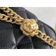 Chanel Classic Flap bag Mini 17 Black Gold Hardware Camellia Clasp Lambskin Hass Factory leather 14x17x8cm