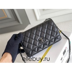 Chanel 22B Trendy CC WOC 19 So Black Lambskin Hass Factory leather 19cm