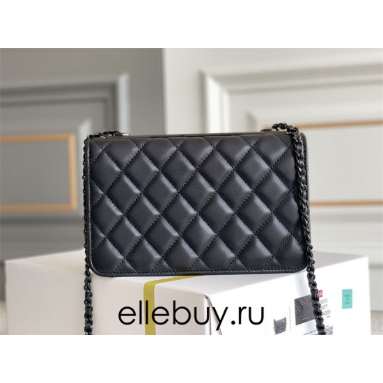 Chanel 22B Trendy CC WOC 19 So Black Lambskin Hass Factory leather 19cm