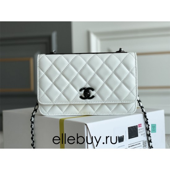 Chanel 22B Trendy CC WOC 19 White So Black Lambskin Hass Factory leather 19cm