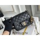 Chanel 22S Classic Flap bag Woven Gold Ball Black Gold Hardware Mini 17 Lambskin Hass Factory leather 13x17x7cm