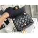 Chanel 22S Classic Flap bag Woven Gold Ball Black Gold Hardware Mini 17 Lambskin Hass Factory leather 13x17x7cm