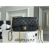 Chanel 22S Classic Flap bag Woven Gold Ball Black Gold Hardware Mini 20 Lambskin Hass Factory leather 13x20x7cm