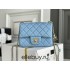 Chanel 22S Classic Flap bag Woven Gold Ball Blue Gold Hardware Mini 17 Lambskin Hass Factory leather 13x17x7cm