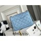 Chanel 22S Classic Flap bag Woven Gold Ball Blue Gold Hardware Mini 17 Lambskin Hass Factory leather 13x17x7cm