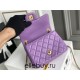 Chanel 22S Classic Flap bag Woven Gold Ball Purple Gold Hardware Mini 17 Lambskin Hass Factory leather 13x17x7cm