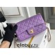 Chanel 22S Classic Flap bag Woven Gold Ball Purple Gold Hardware Mini 20 Lambskin Hass Factory leather 13x20x7cm