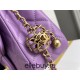 Chanel 22S Classic Flap bag Woven Gold Ball Purple Gold Hardware Mini 20 Lambskin Hass Factory leather 13x20x7cm