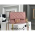 Chanel 22C Classic Flap bag Mini 18 Gold Ball Deep Pink Gold Hardware Lambskin Hass Factory leather 13x18x7cm