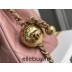 Chanel 22C Classic Flap bag Mini 18 Gold Ball Deep Pink Gold Hardware Lambskin Hass Factory leather 13x18x7cm