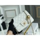 Chanel 22C Classic Flap bag Mini 18 Gold Ball White Gold Hardware Lambskin Hass Factory leather 13x18x7cm