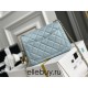 Chanel 22C Classic Flap bag Mini 18 Gold Ball Light Blue Gold Hardware Lambskin Hass Factory leather 13x18x7cm